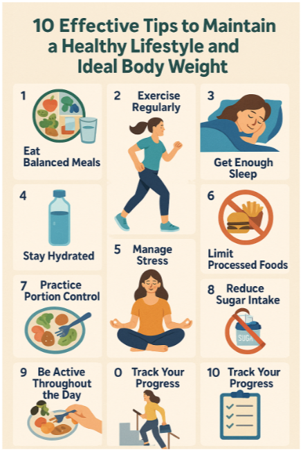 10 Effective Tips to Maintain a Healthy Lifestyle and Ideal Body Weight